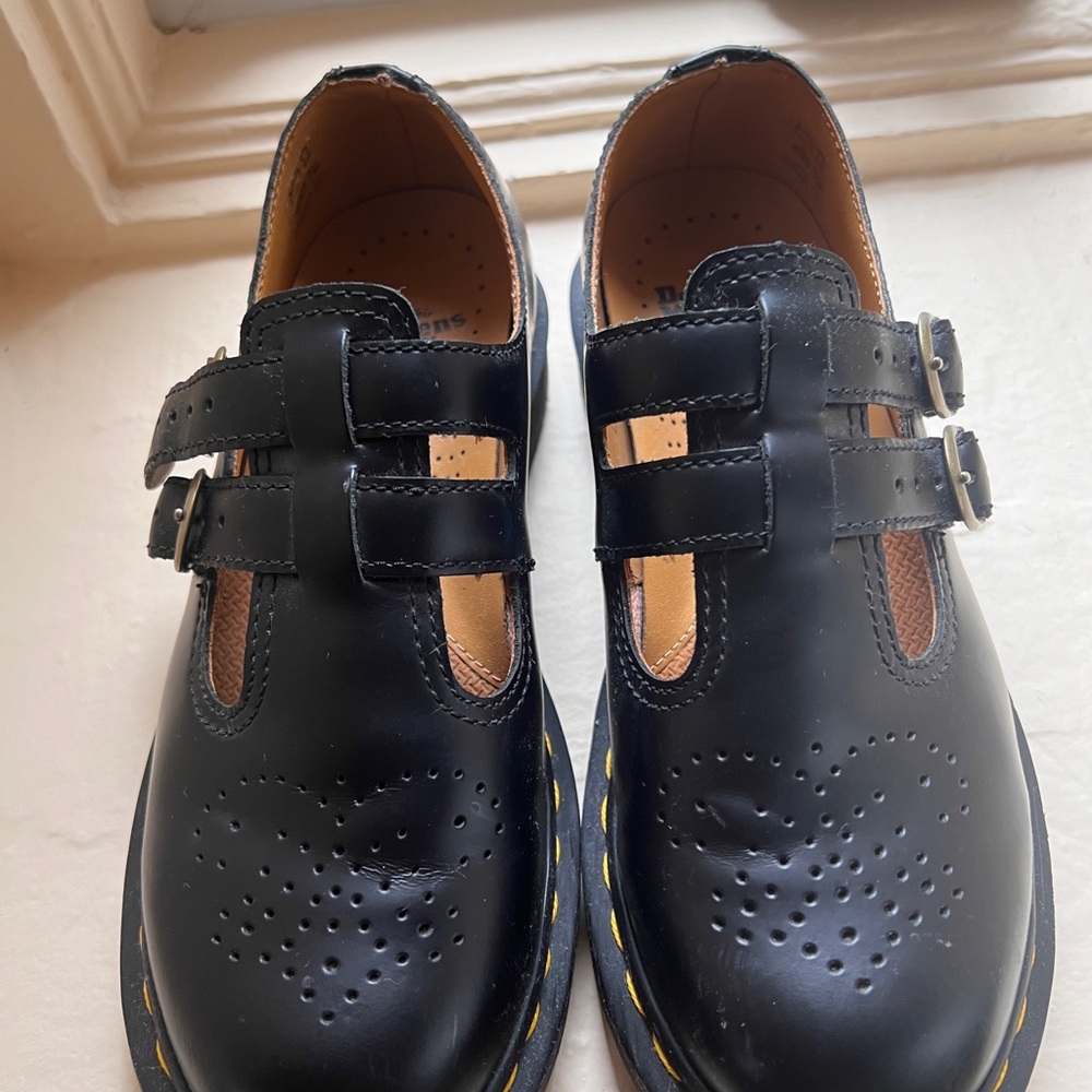 Dr. Martens 12916 Mary Jane Black Double Buckle Strap